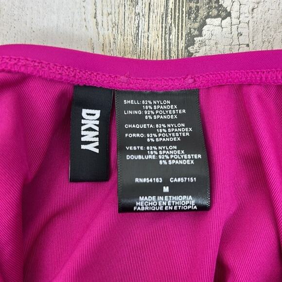 DKNY Womens Medium hot pink ruffle tankini top summer beach swim bathing suit - Picture 9 of 10
